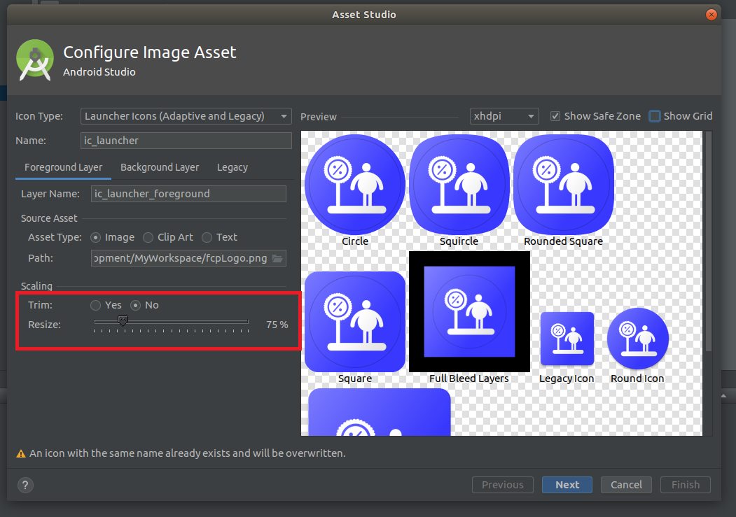 Android Studio - Resize Slider