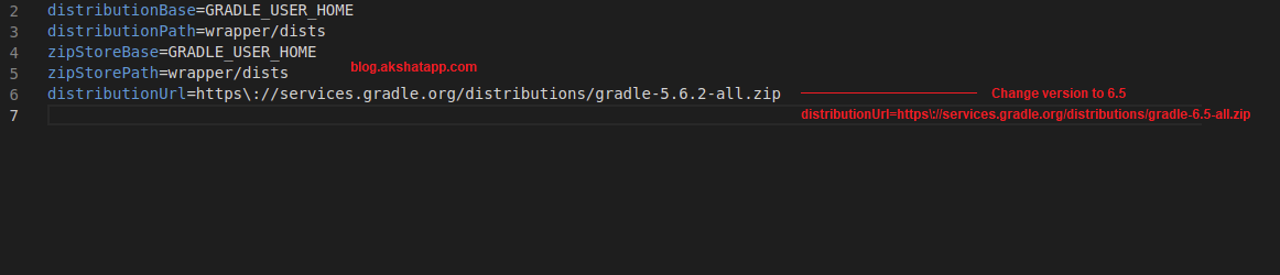Gradle wrapper properties distribution urls - gradle-6.5-all.zip