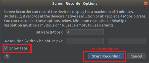 Screen Recorder Options