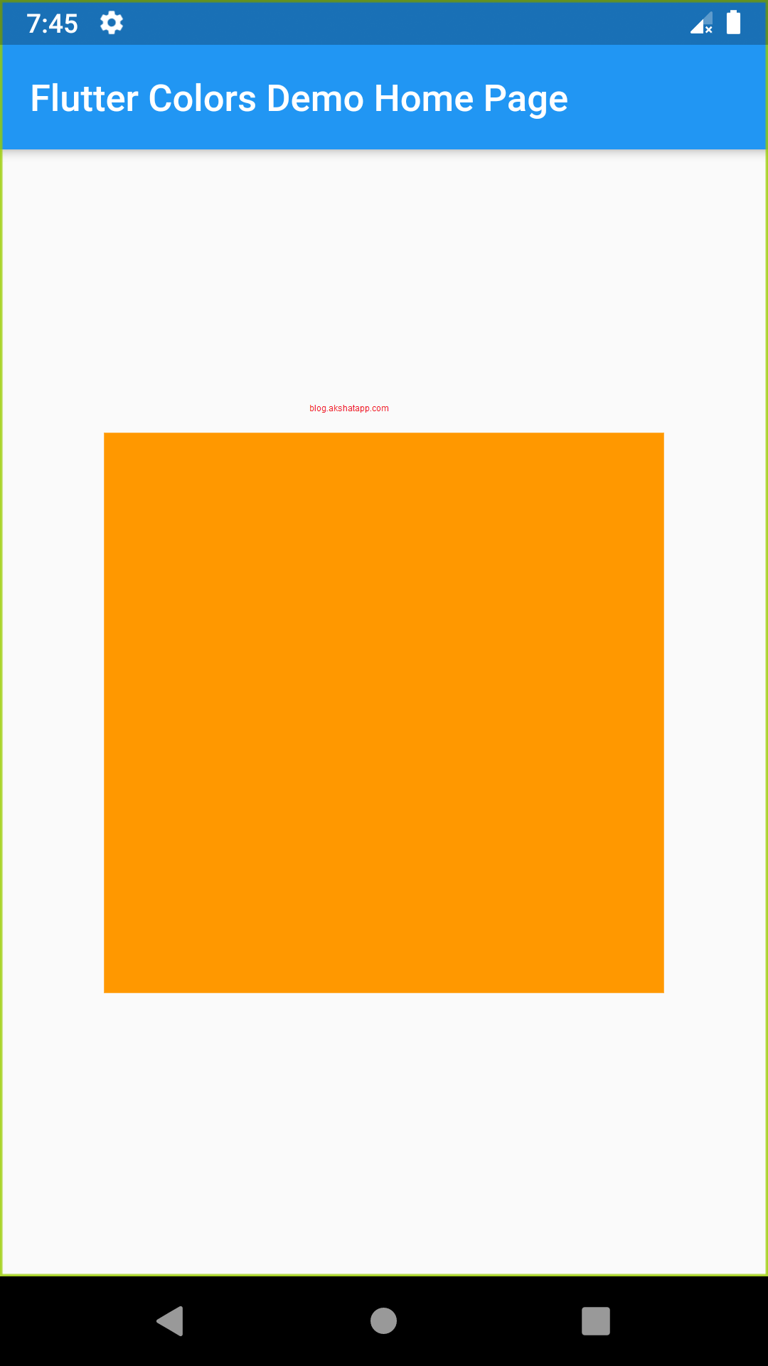 Orange Container Widget UI